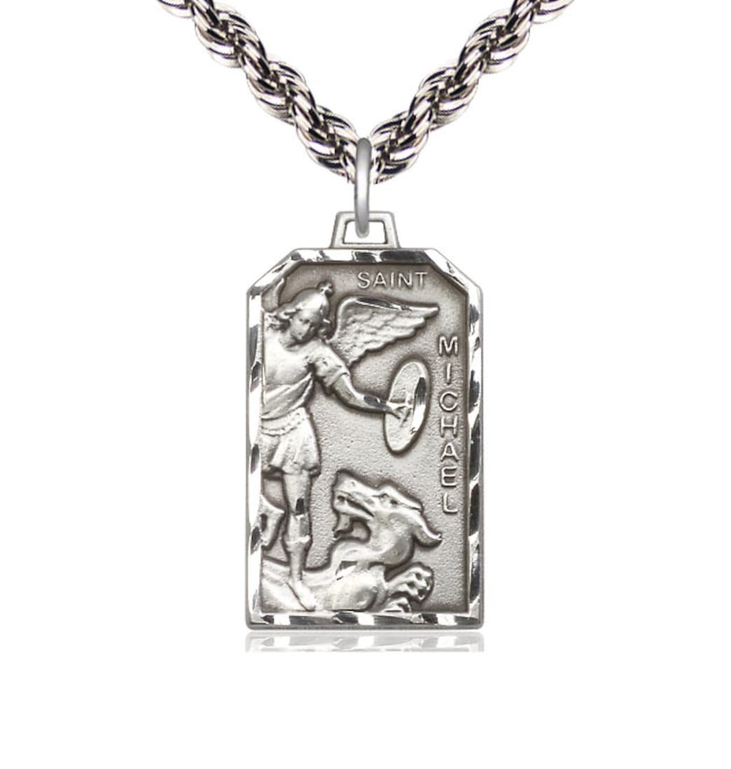 Bliss Pewter Pendant on a Light Rhodium Heavy French Rope Chain,