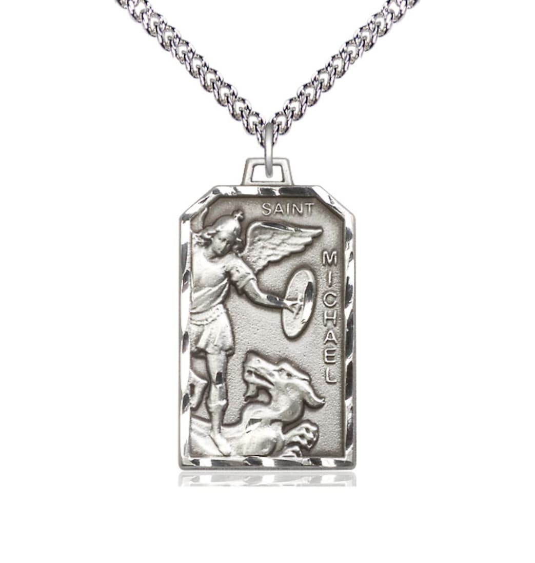 Bliss Sterling Silver Pendant on a 24 inch Sterling Silver Heavy Curb Chain,