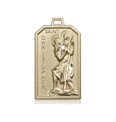 St Christopher Patron of Travelers 14kt Gold Medal, Bliss Manufacturing