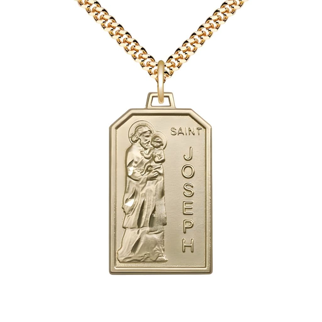 Bliss Manufacturing St Joseph Patron of Carpenters Gold-filled Medal with Gold-filled Chain,