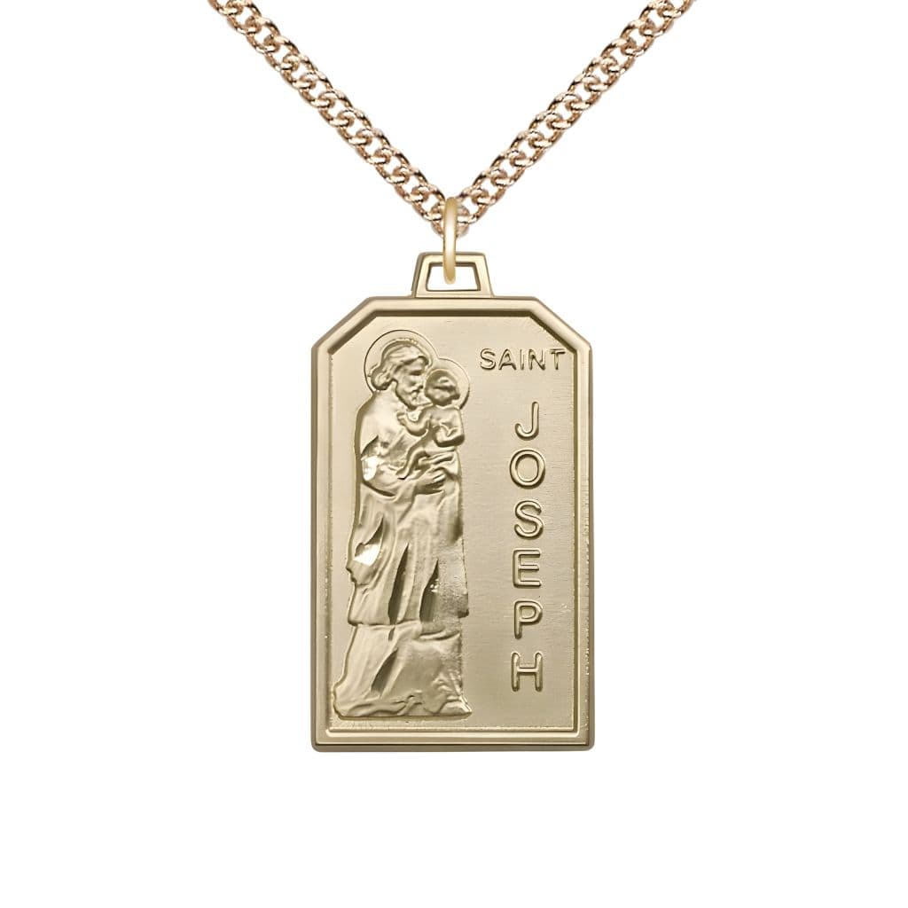 Bliss Manufacturing St Joseph Patron of Carpenters 14kt Gold Medal with 14kt Chain,