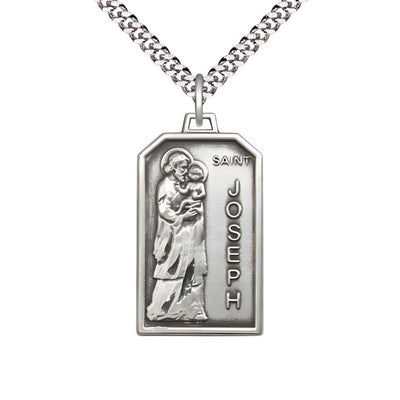 St Joseph Patron of Carpenters Medal, pewter / sterling silver / gold-filled, Bliss Manufacturing