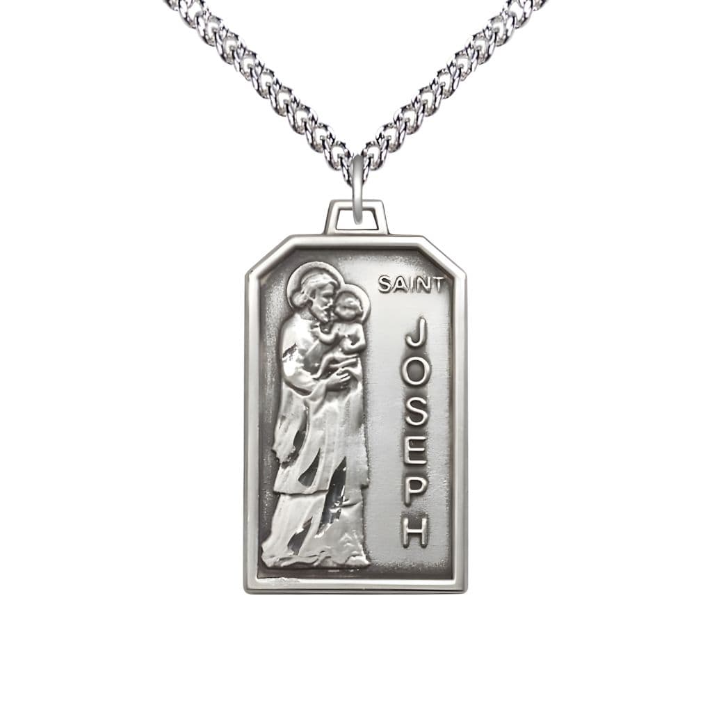 Bliss Manufacturing St Joseph Patron of Carpenters Medal with Plated Chain,