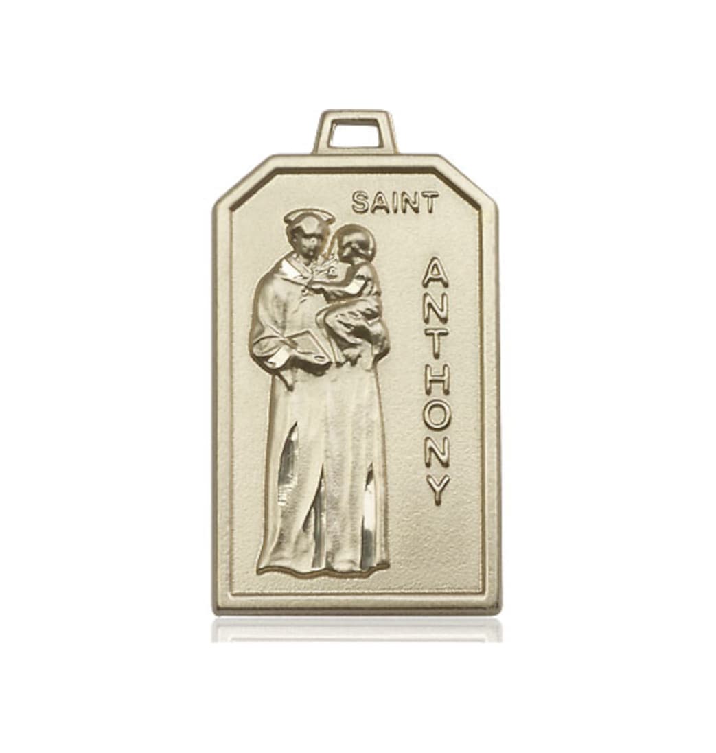 Bliss St Anthony Patron Saint of Lost Articles and the Poor 14kt Gold Medal,