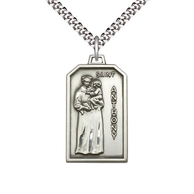 St. Anthony Medal in Pewter, 1 1/8-inch x 5/8-inch, Patron Saint of Lost Items, Bliss Manufacturing