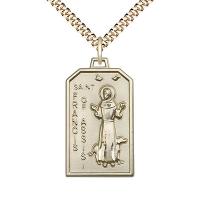 St. Francis of Assisi Gold-filled Medal Necklace with Gold Plated Chain, 1 1/8-inch, Bliss Manufacturing