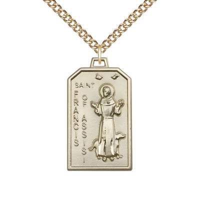 St. Francis of Assisi Gold-filled Medal Necklace with Gold-filled Chain, 1 1/8-inch, Bliss Manufacturing