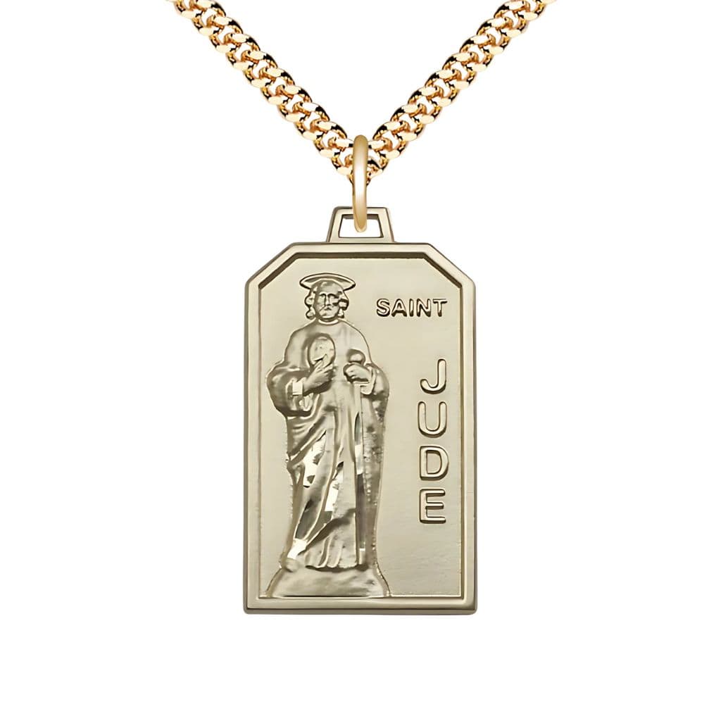 St. Jude gold-filled medal necklace with 24" chain and gift box,