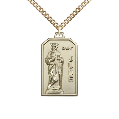 St. Jude gold-filled medal necklace with gold-filled 24" chain and gift box, Bliss Manufacturing