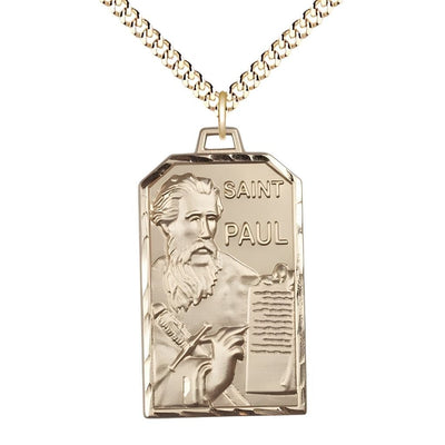 St Paul Patron Saint of Publishers and Reporters Medal Pendant, gold-filled, Bliss Manufacturing
