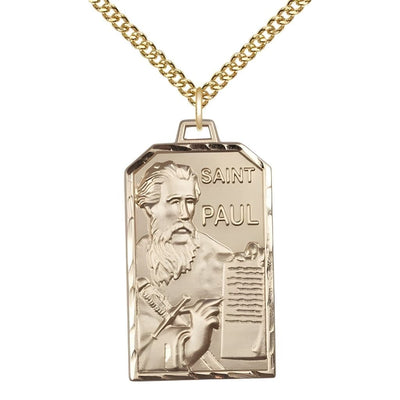 St Paul Patron Saint of Publishers and Reporters Medal Pendant, 14kt gold, Bliss Manufacturing