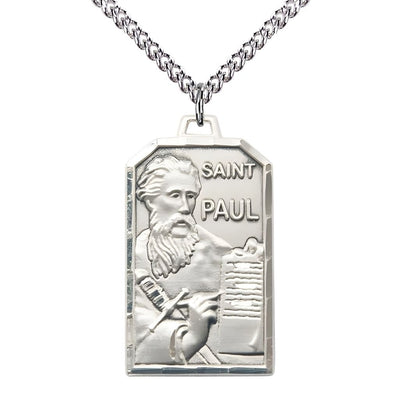 St Paul Patron Saint of Publishers and Reporters Sterling Medal Pendant with Sterling Silver Chain, Bliss Manufacturing