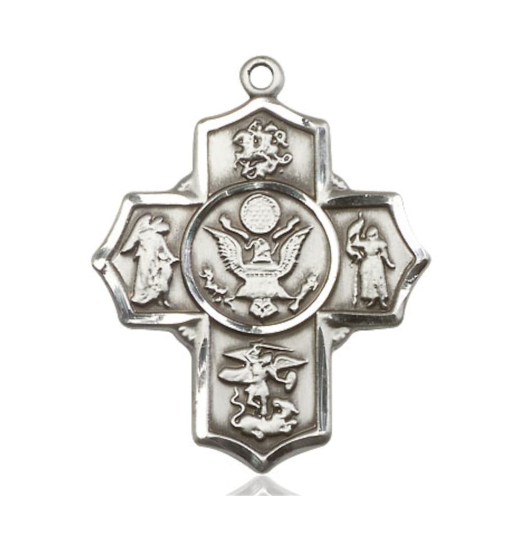 Bliss Manufacturing US Military Army 5-Way Cross Medal Necklace,