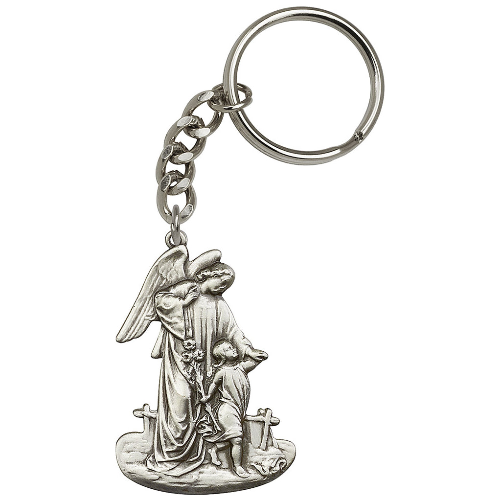 Bliss Manufacturing Guardian Angel with Child Pewter Key Chain