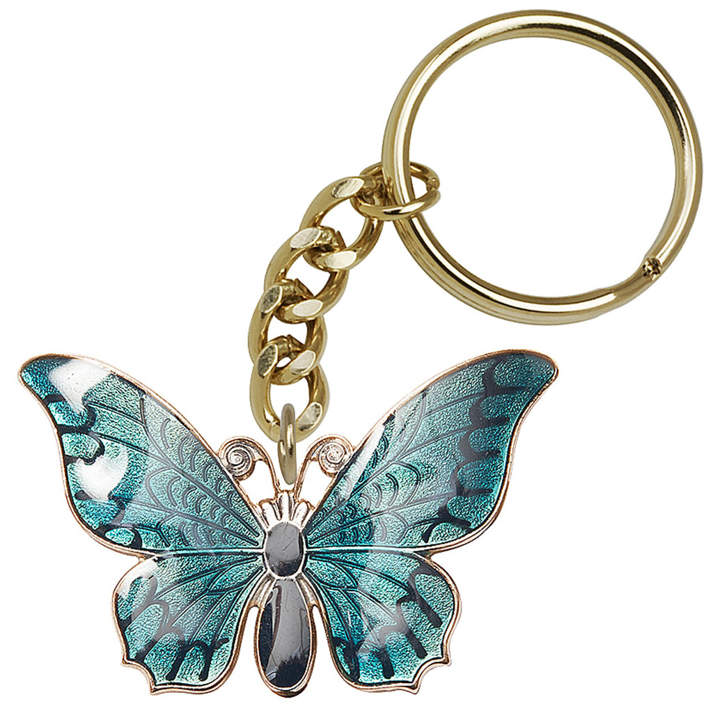 Bliss Blue Butterfly Gold Key Chain