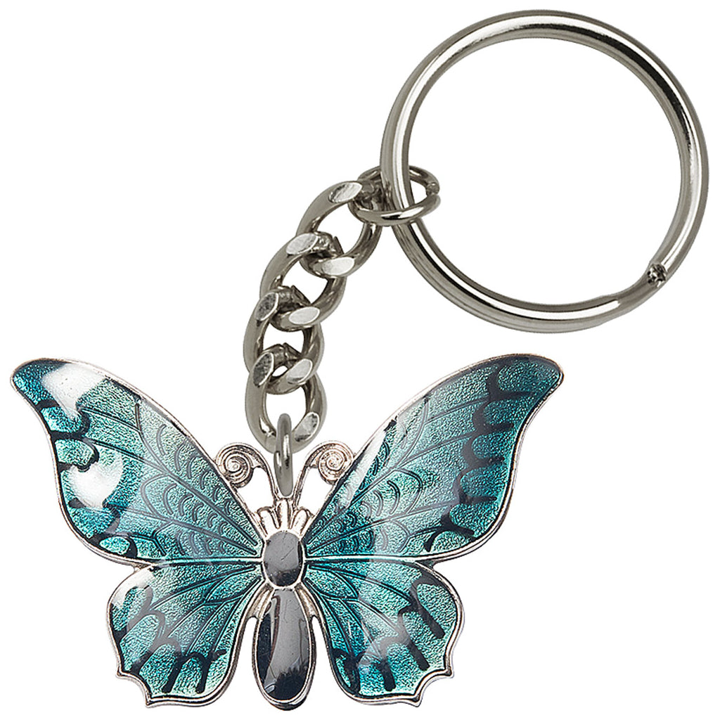 Bliss Blue Butterfly Pewter Key Chain