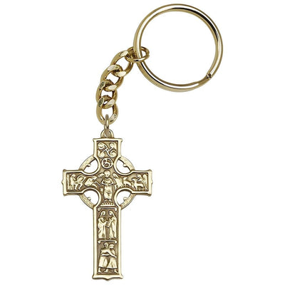 Gold Irish Celtic Cross Key Chain, Bliss Manufacturing