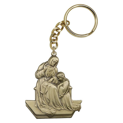 Gold St Ann and Mary Figure Shaped Key Chain, Bliss Manufacturing