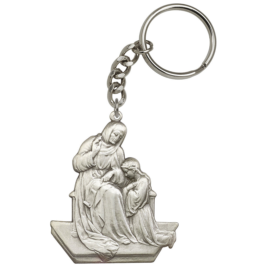 Pewter St Ann and Mary Figure Shaped Key Chain