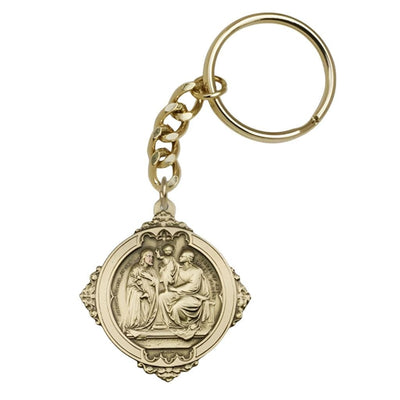 Gold Holy Family - Joseph, Mary and Baby Jesus Key Chain, Bliss Manufacturing