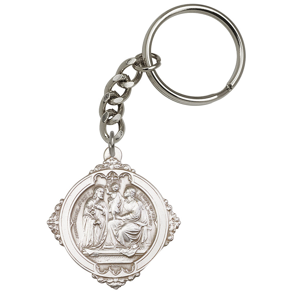 Pewter Holy Family - Joseph, Mary and Baby Jesus Key Chain