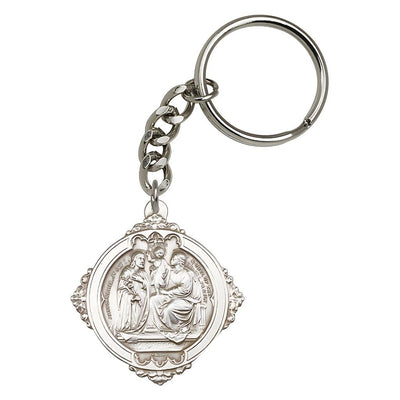 Pewter Holy Family - Joseph, Mary and Baby Jesus Key Chain, Bliss Manufacturing