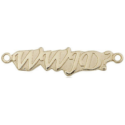 WWJD Design Medal14kt Gold Medal, Measures 3/8-inch tall by 3/8-inch wide, Bliss Manufacturing