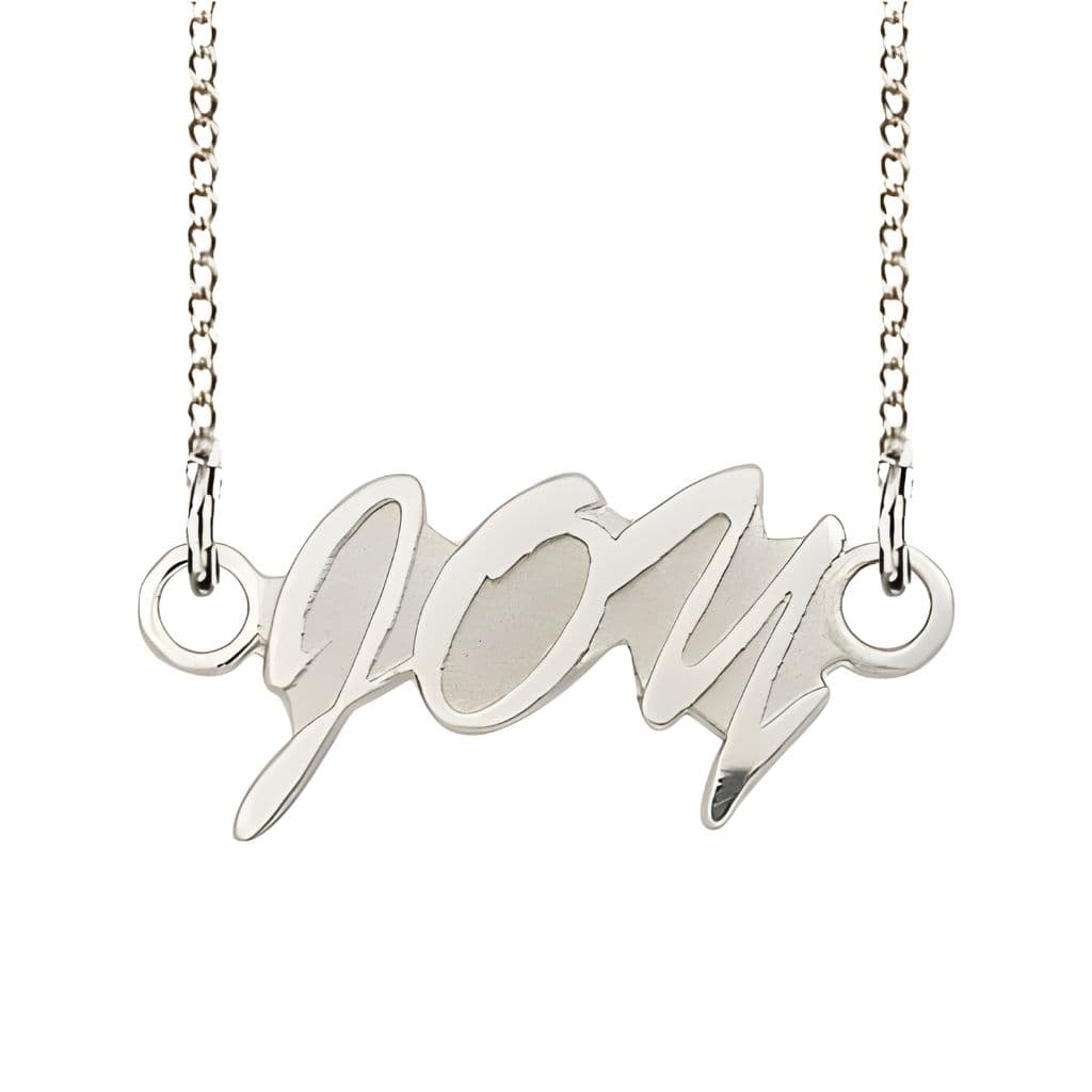 Bliss Joy Design Medal Sterling Silver Medal with Sterling Chain, Measures 3/8-inch tall by 1-inch wide