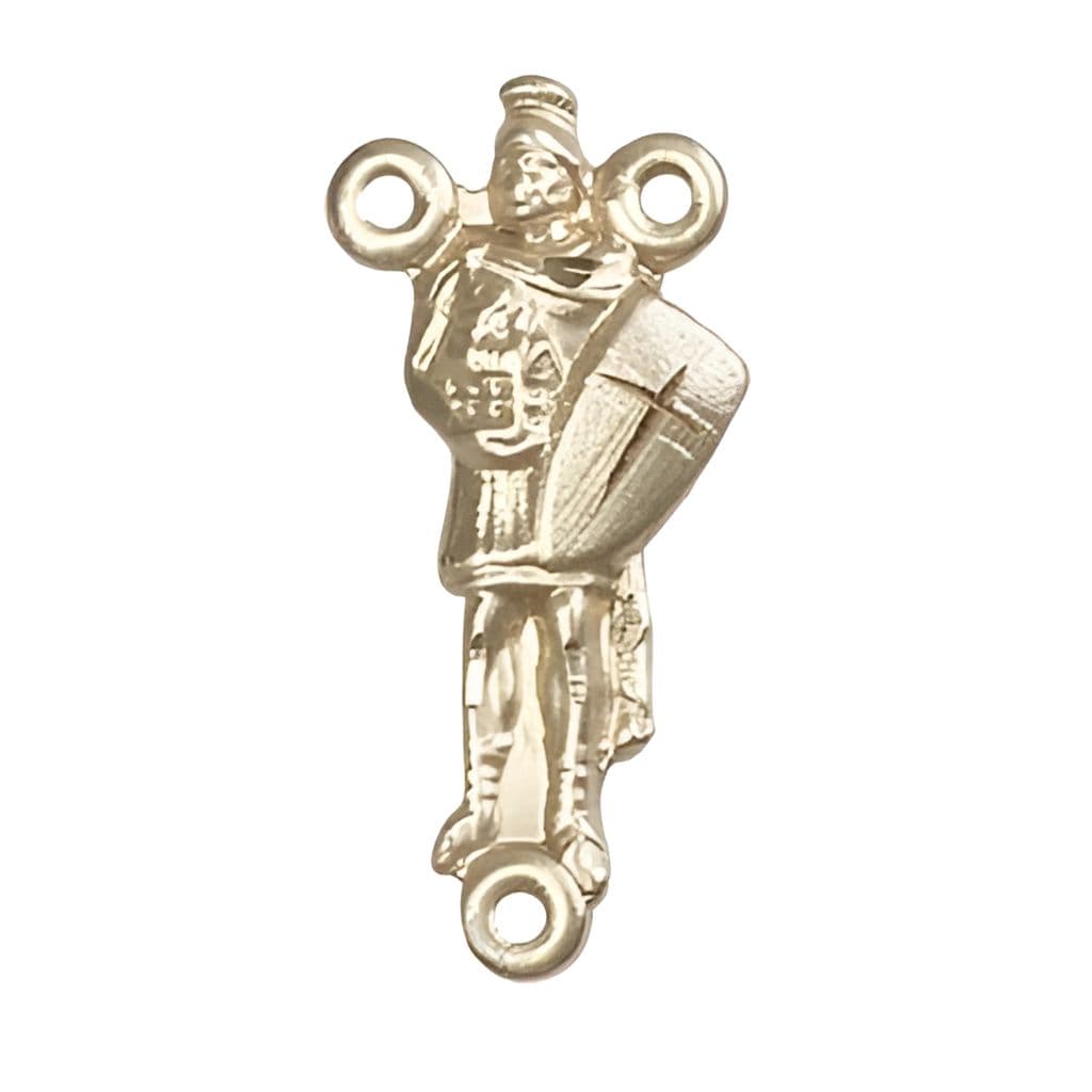 Bliss  14kt Gold-filled St. Florian Figure Shaped Rosary Centerpiece, Measures 1 x 3/8