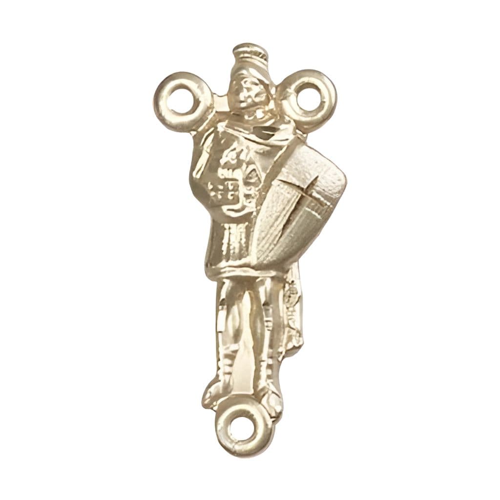 Bliss  14kt Gold St. Florian Figure Shaped Rosary Centerpiece, Measures 1 x 3/8