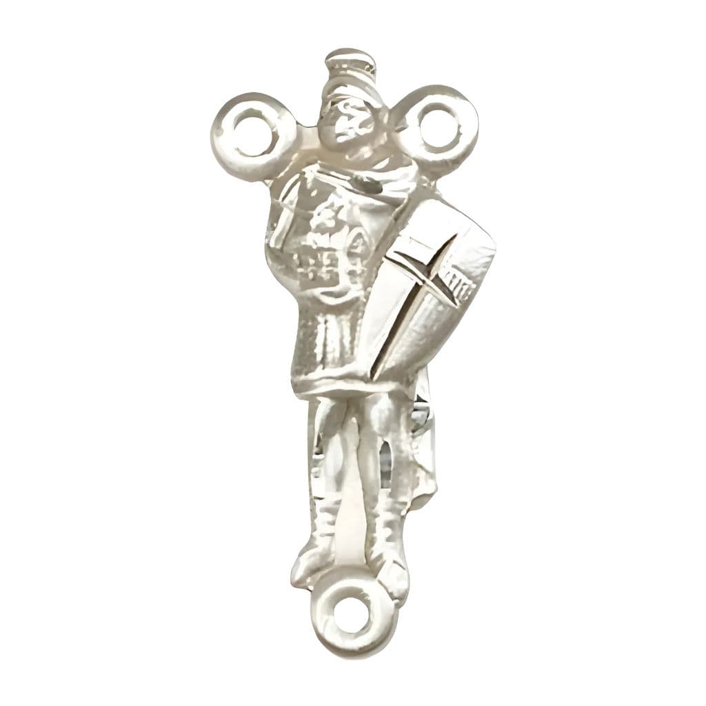 Bliss St. Florian Figure Shaped Rosary Centerpiece | Silver or Gold