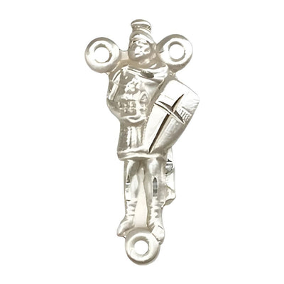 Sterling Silver St. Florian Figure Shaped Rosary Centerpiece, Measures 1 x 3/8, Bliss Manufacturing