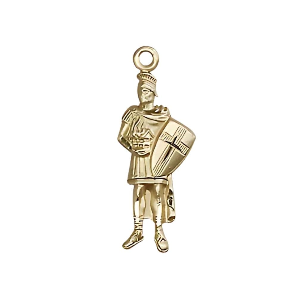 Bliss St. Florian Figure 14kt Gold Pendant, Medal Measures 1-inch tall by 3/8-inch wide