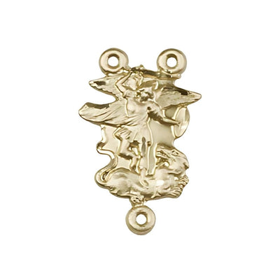 St. Michael with the Dragon Rosary Centerpiece, pewter / sterling silver / gold-filled (view 2), Bliss Manufacturing