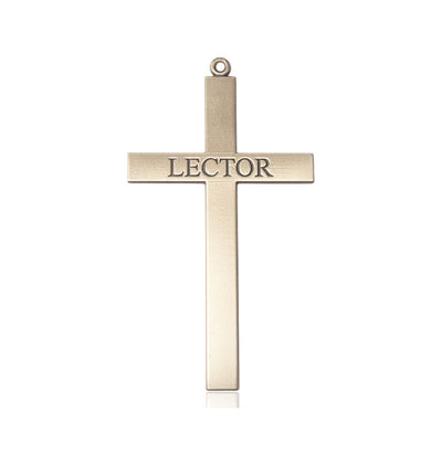 Large Church Lector Cross Pendant 14kt Gold Medal, Bliss Manufacturing