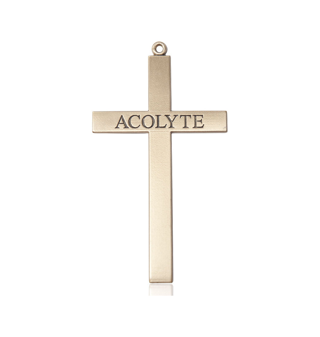 Bliss Large Church Acolyte Cross Pendant 14kt Gold Medal Only,