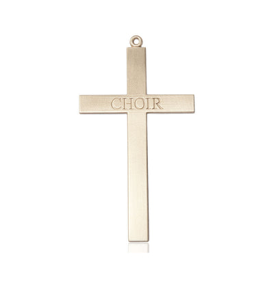 Large Church Choir Cross Pendant 14kt Gold Medal, Bliss Manufacturing