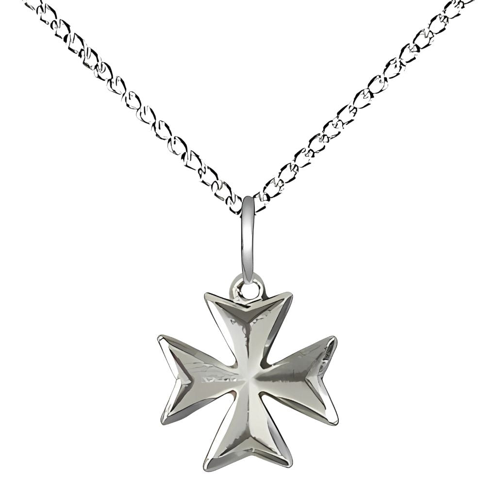 Bliss Small Maltese Cross Medal Necklace | Silver or Gold