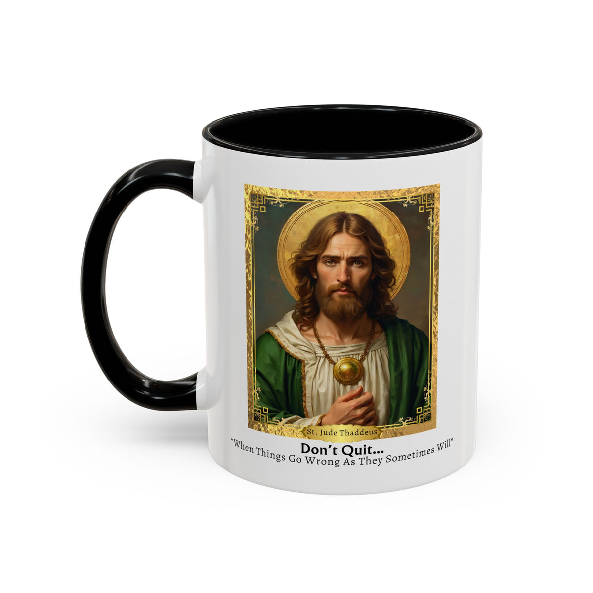 St. Jude Thaddeus Don't Quit Prayer Card Devotional Coffee Mug - 11oz Accent Cup