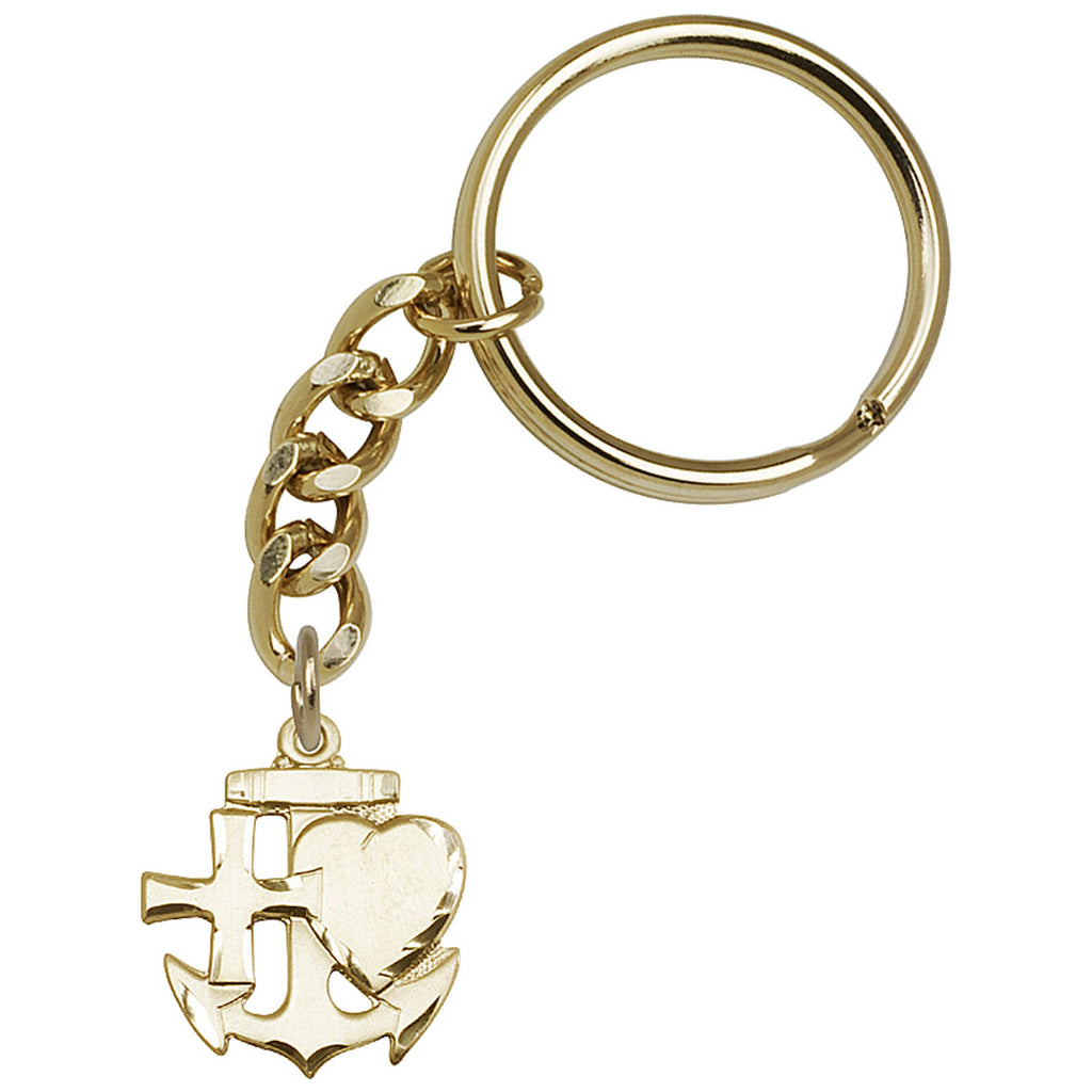 Gold Faith, Hope & Charity Key Chain