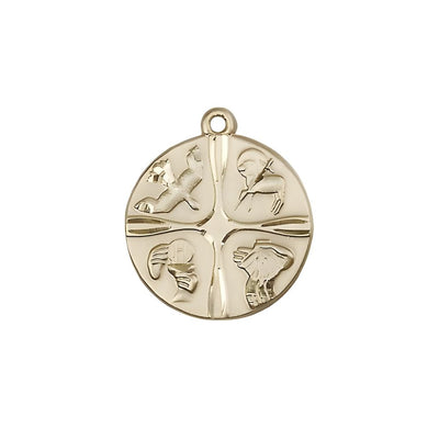 Christian Life Round 14kt Gold Pendant, Measures 7/8-inch tall by 5/8-inch wide, Bliss Manufacturing