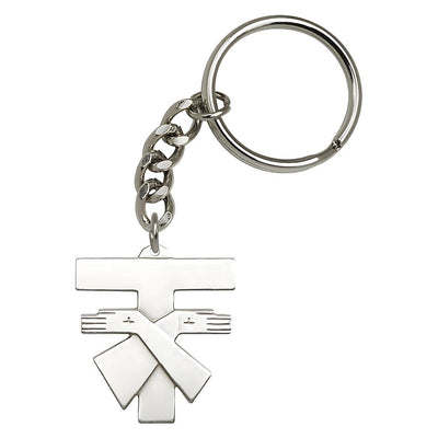 Franciscan Coat of Arms Tau Cross Key Chain in Pewter, Measures 1 3/8 x 1 1/8, Bliss Manufacturing
