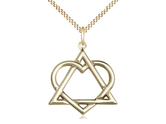 Adoption Heart Triangle Gold-filled Pendant Necklace w/Plated Chain