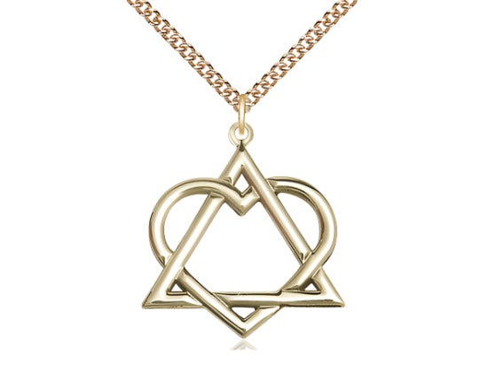 Adoption Heart Triangle Gold-filled Pendant Necklace w/Gold-filled Chain