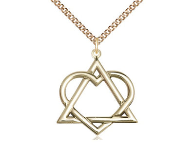 Adoption Heart Triangle Gold-filled Pendant Necklace w/Gold-filled Chain, Bliss Manufacturing