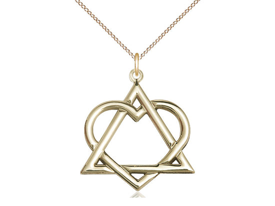 Bliss Manufacturing Adoption Heart Triangle 14kt Gold Pendant