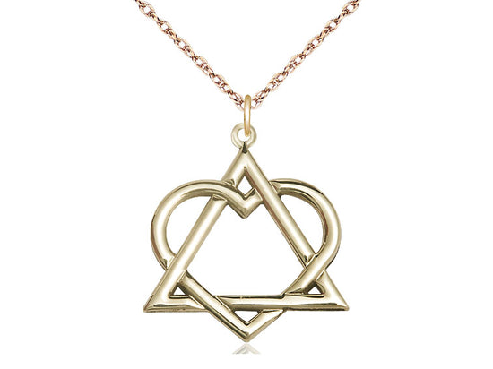 Bliss Manufacturing Adoption Heart Triangle 14kt Gold Pendant