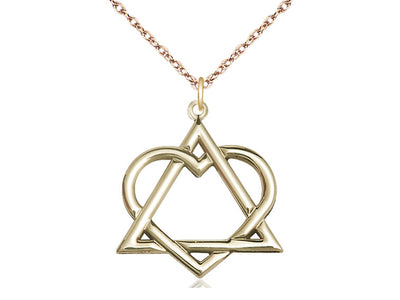 Adoption Heart Triangle 14kt Gold Pendant (view 3), Bliss Manufacturing