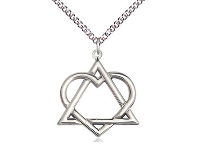 Adoption Heart Triangle Sterling Silver Pendant Necklace (view 3), Bliss Manufacturing