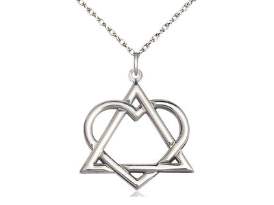 Adoption Heart Triangle Sterling Silver Pendant Necklace (view 2), Bliss Manufacturing